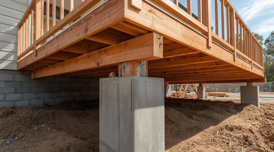 Deck footings and subframe — the structural foundation under every deck