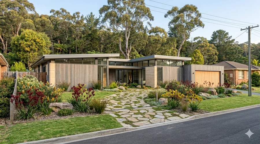 Driveway drainage — correctly graded to direct water away from the house