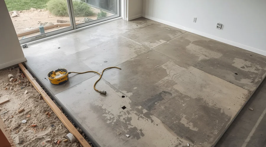 Subfloor preparation — levelling and drying before new flooring installation