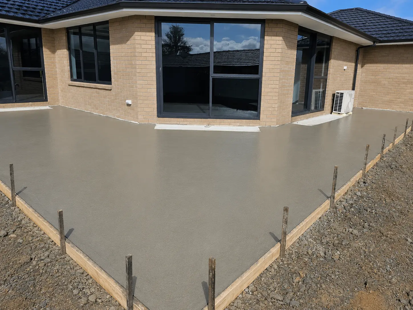 backyard concreting closeup 3