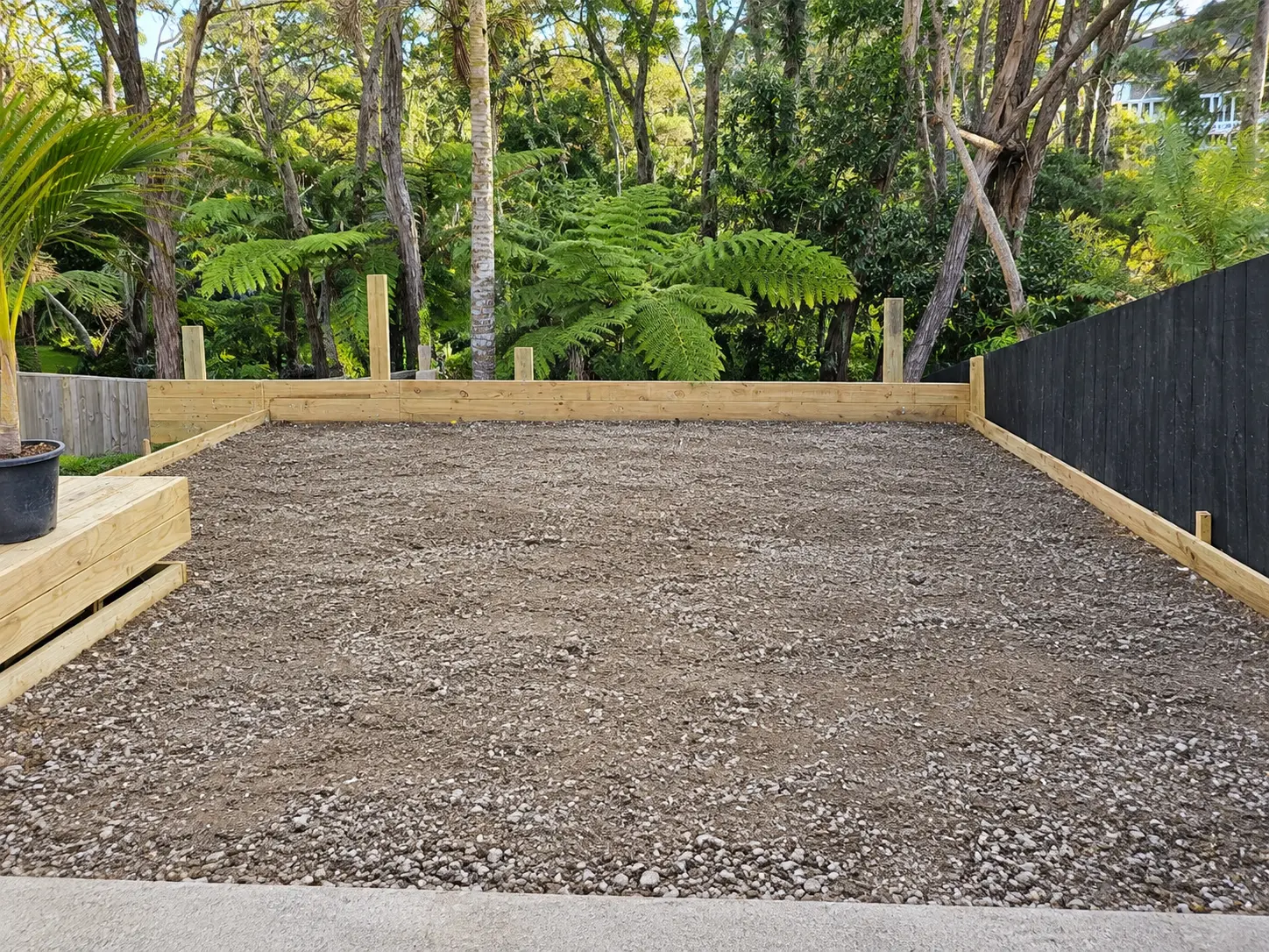 backyard concreting before in progress